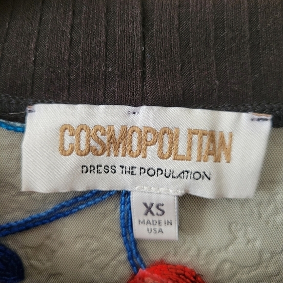Dress the Population Cosmopolitan Embroidered Mesh Crop Top XS - Picture 9 of 9